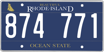 RI license plate 874771
