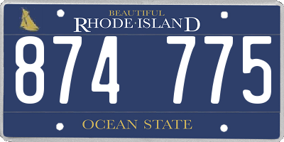 RI license plate 874775