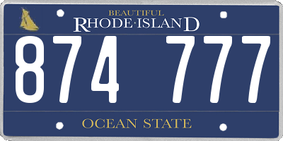 RI license plate 874777