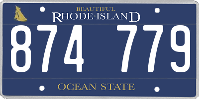 RI license plate 874779