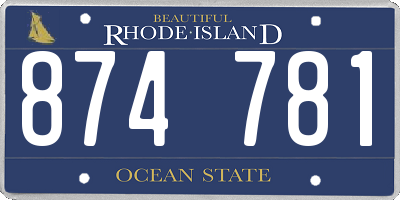 RI license plate 874781