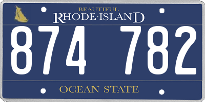 RI license plate 874782
