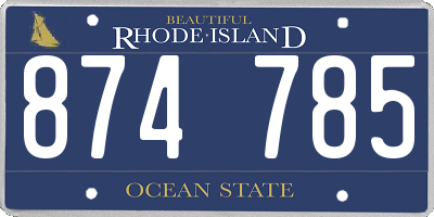 RI license plate 874785