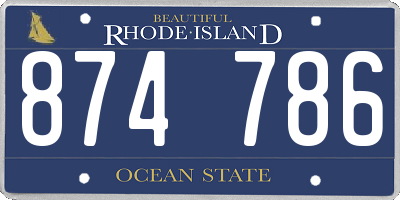 RI license plate 874786