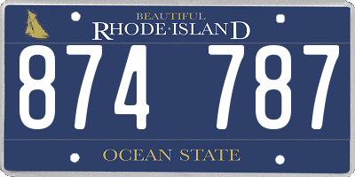 RI license plate 874787