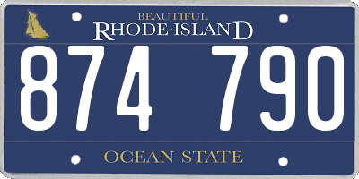 RI license plate 874790