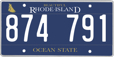 RI license plate 874791