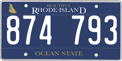 RI license plate 874793