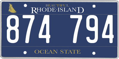 RI license plate 874794