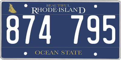 RI license plate 874795