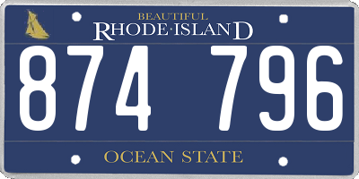 RI license plate 874796
