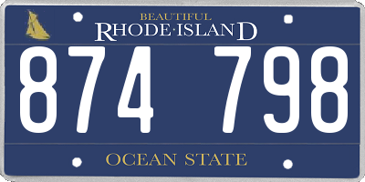 RI license plate 874798