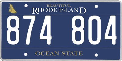 RI license plate 874804