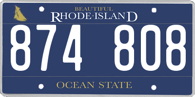 RI license plate 874808