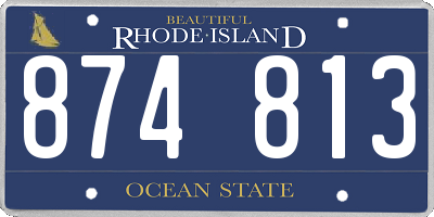 RI license plate 874813