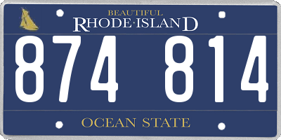 RI license plate 874814