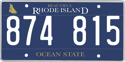 RI license plate 874815