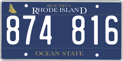 RI license plate 874816