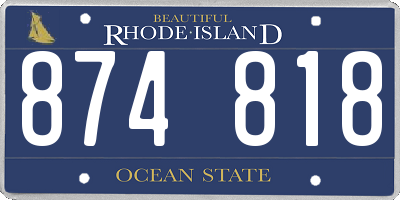 RI license plate 874818