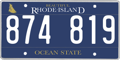 RI license plate 874819