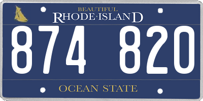 RI license plate 874820