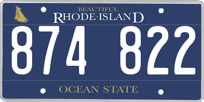 RI license plate 874822