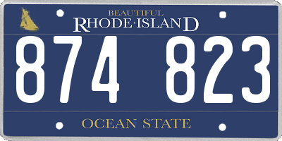 RI license plate 874823