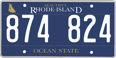 RI license plate 874824
