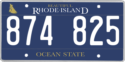 RI license plate 874825