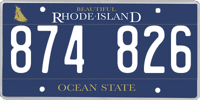 RI license plate 874826