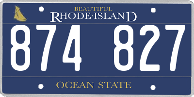 RI license plate 874827