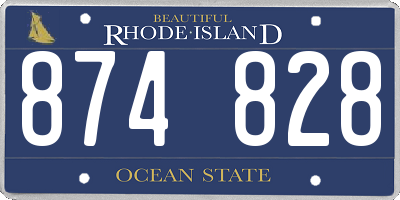 RI license plate 874828
