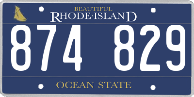 RI license plate 874829