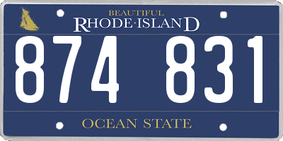 RI license plate 874831