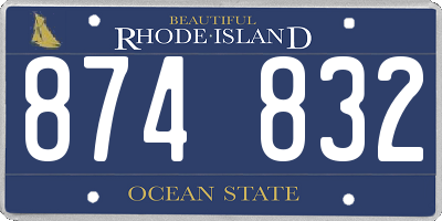RI license plate 874832