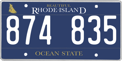 RI license plate 874835