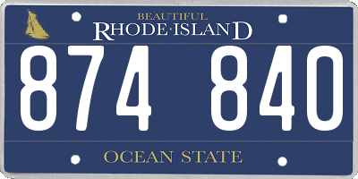RI license plate 874840