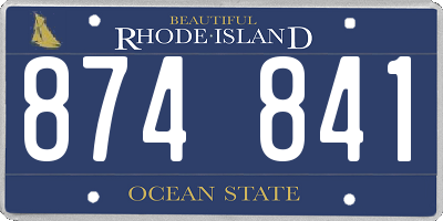 RI license plate 874841