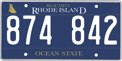 RI license plate 874842