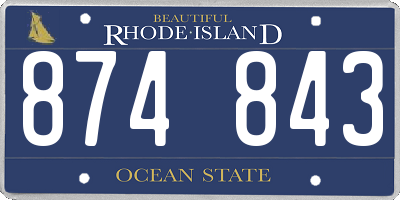 RI license plate 874843