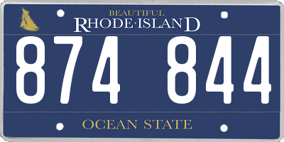 RI license plate 874844