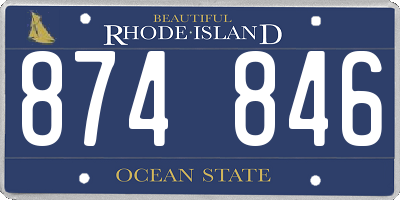 RI license plate 874846