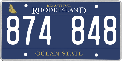 RI license plate 874848