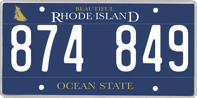 RI license plate 874849