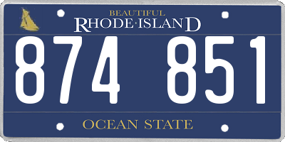 RI license plate 874851