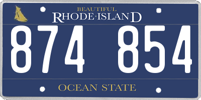 RI license plate 874854