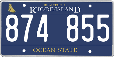 RI license plate 874855