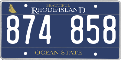 RI license plate 874858
