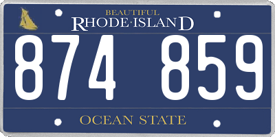 RI license plate 874859