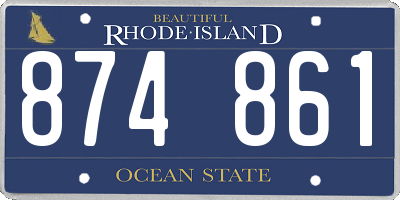 RI license plate 874861